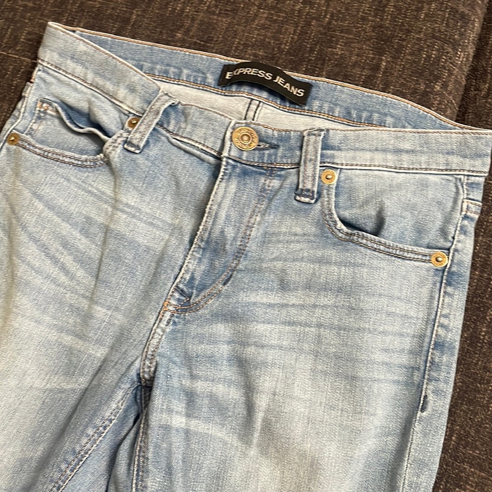 Express Distressed Skinny Jeans
